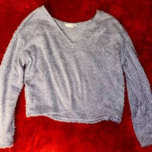 Furry V-neck Sweater
